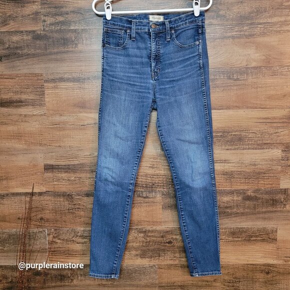 Madewell Jeans 28 Skinny 10" High Rise Hayes Wash Tummy Control Stretch Denim - Picture 1 of 13